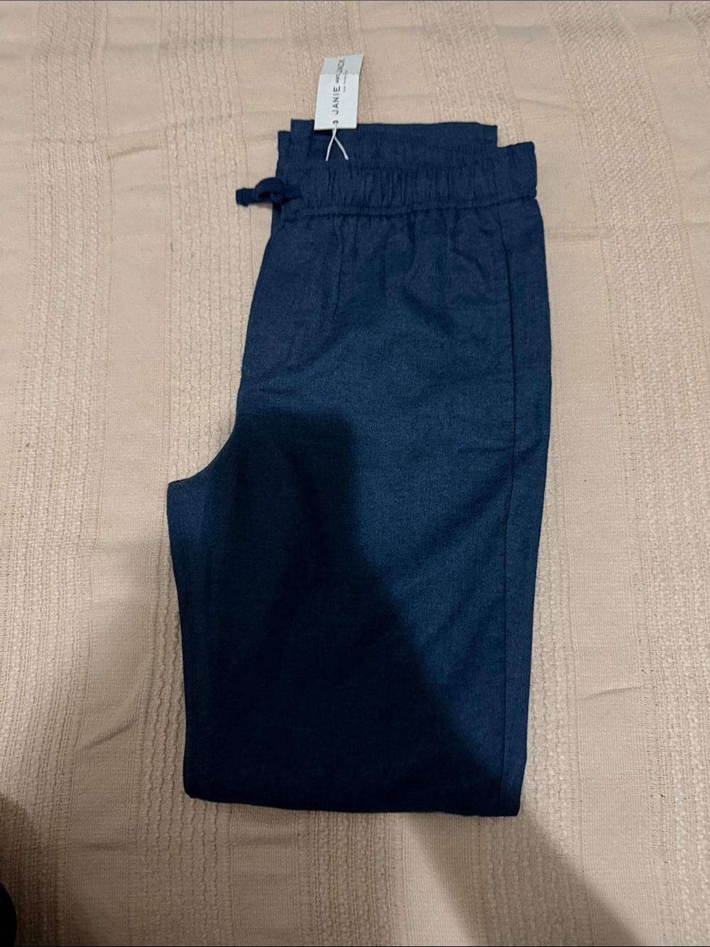 Janie and Jack Navy Pull-On Knit Jogger Pants